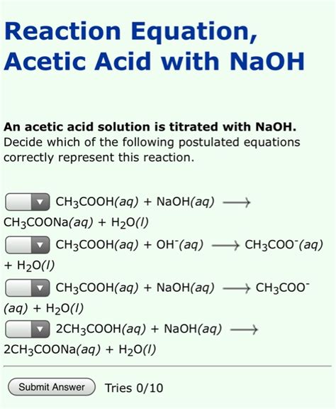 acetic acid and naoh reaction|is acetic acid a strong acid.